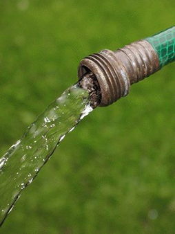 Garden hose with water flow